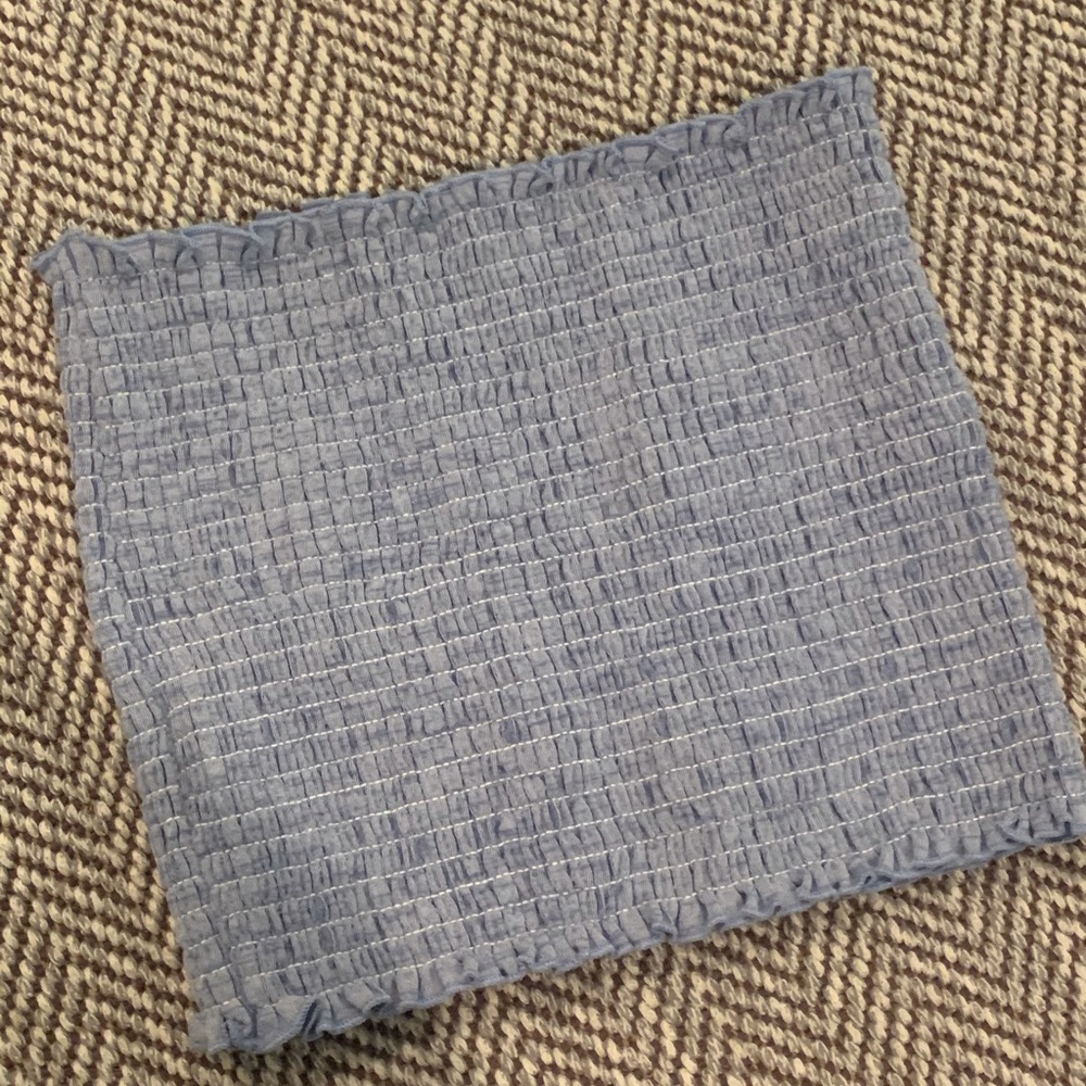 John Galt | Brandy Melville ruched tube top blue